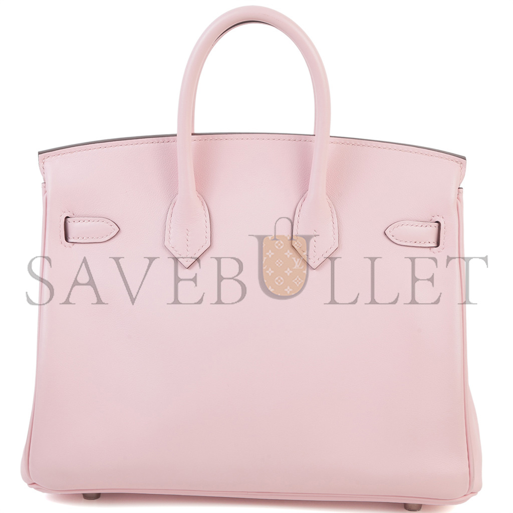 HERMÈS BIRKIN 25 SWIFT LEATHER 3Q CHERRY BLOSSOM SILVER BUCKLE H049362CK3Q (25*20*13cm)